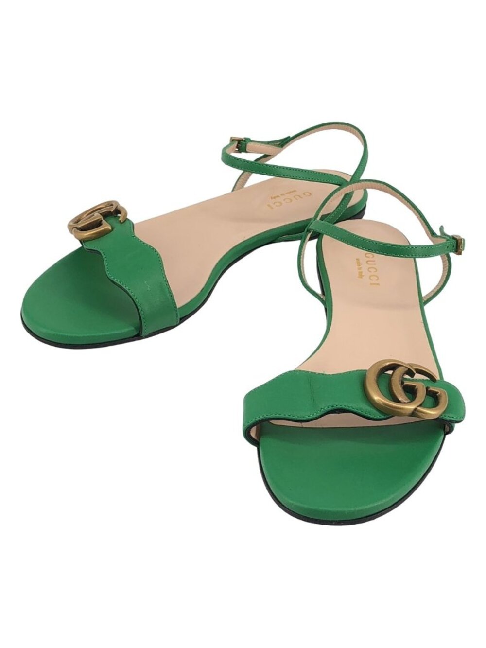 Gucci GG Marmont Flat Sandals Green